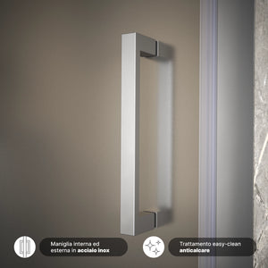 Porta doccia 70cm apertura a battente vetro 6mm opaco | Aruba 