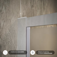 Porta doccia 90cm apertura a battente vetro 6mm opaco | Aruba 