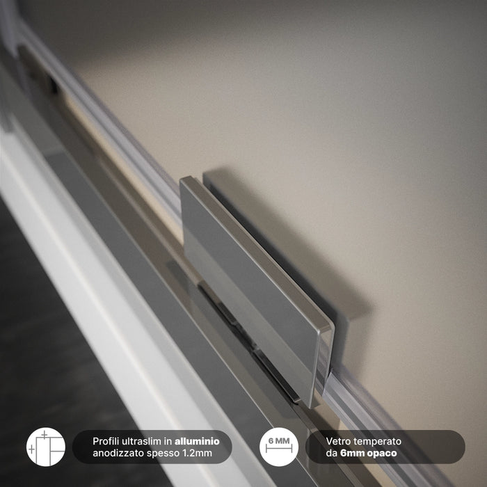 Porta doccia 100cm apertura a battente vetro 6mm opaco | Aruba