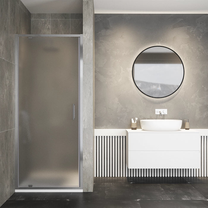 Porta doccia 80cm apertura a battente vetro 6mm opaco | Aruba 