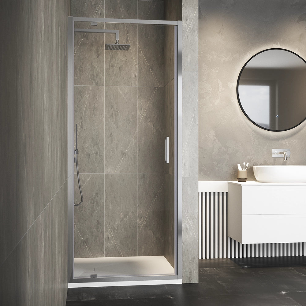 Porta doccia 90cm apertura a battente vetro 6mm trasparente | Aruba