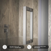 Porta doccia 80cm apertura a battente vetro 6mm trasparente | Aruba 