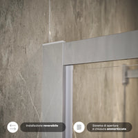 Porta doccia 80cm apertura a battente vetro 6mm trasparente | Aruba 