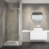 Porta doccia 90cm apertura a battente vetro 6mm trasparente | Aruba