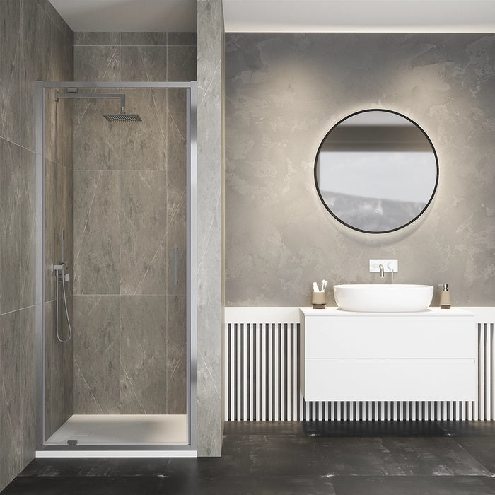 Porta doccia 100cm apertura a battente vetro 6mm trasparente | Aruba 