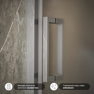 Porta doccia 100cm apertura scorrevole vetro 6mm opaco  | Aruba