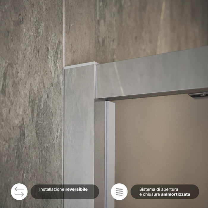 Porta doccia 120cm apertura scorrevole vetro 6mm opaco  | Aruba