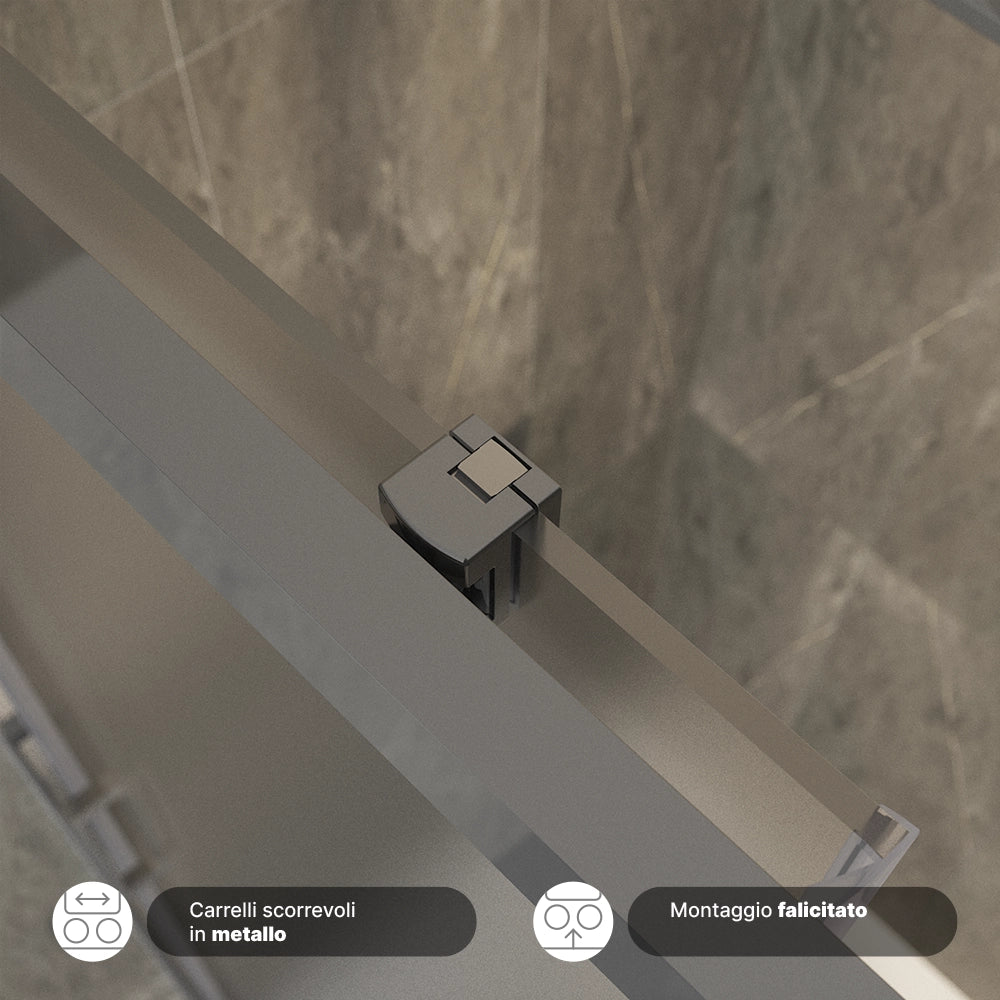 Porta doccia 110cm apertura scorrevole vetro 6mm opaco  | Aruba