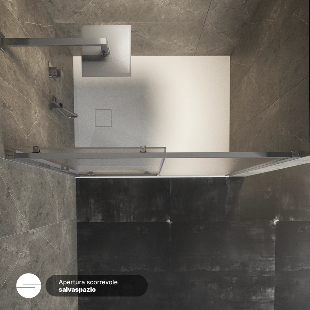 Porta doccia 140cm apertura scorrevole vetro 6mm opaco  | Aruba