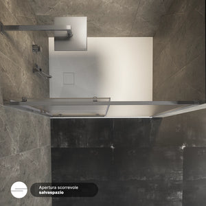 Porta doccia 140cm apertura scorrevole vetro 6mm opaco  | Aruba