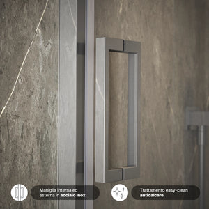 Porta doccia 130cm apertura scorrevole vetro 6mm trasparente | Aruba