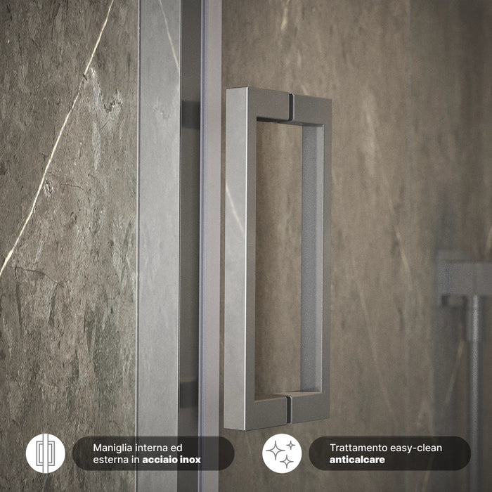 Porta doccia 130cm apertura scorrevole vetro 6mm trasparente | Aruba