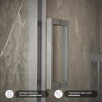 Porta doccia 120cm apertura scorrevole vetro 6mm trasparente | Aruba