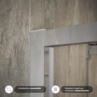 Porta doccia 150cm apertura scorrevole vetro 6mm trasparente | Aruba