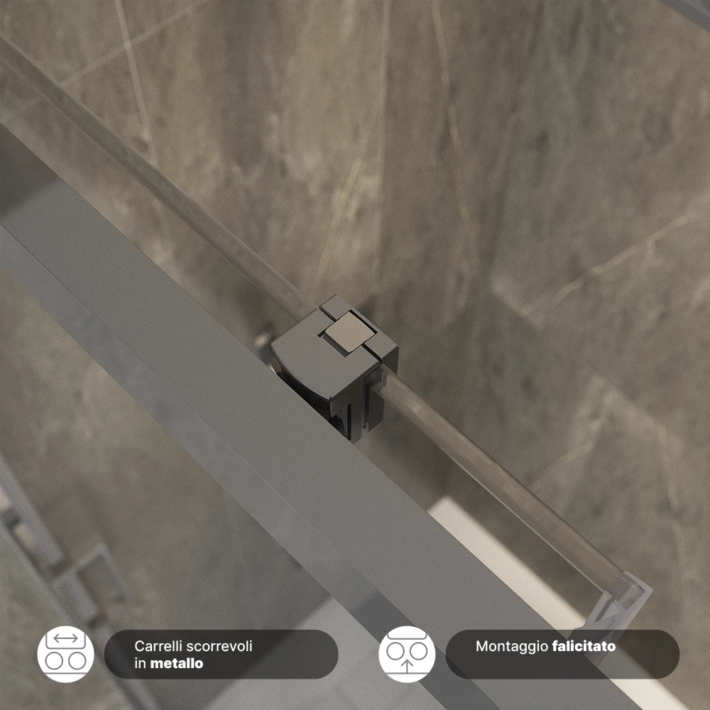 Porta doccia 120cm apertura scorrevole vetro 6mm trasparente | Aruba