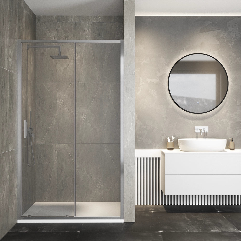 Porta doccia 130cm apertura scorrevole vetro 6mm trasparente | Aruba