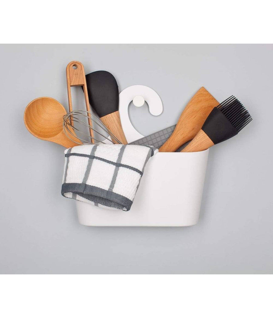 Porta Oggetti Cestino Con Gancio Appendere Doccia Bagno Casa Colori Vari 79460         