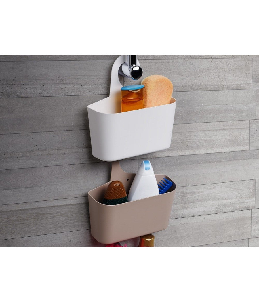 Porta Oggetti Cestino Con Gancio Appendere Doccia Bagno Casa Colori Vari 79460         