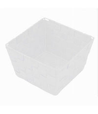 Porta Oggetti In Tessuto Multiuso Organizer Bagno Cucina Bianco 20x20x13cm 79120         