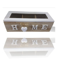 Porta Oggetti Mini Vetrinetta 3 Scomparti Legno Country Chic Arredamento         