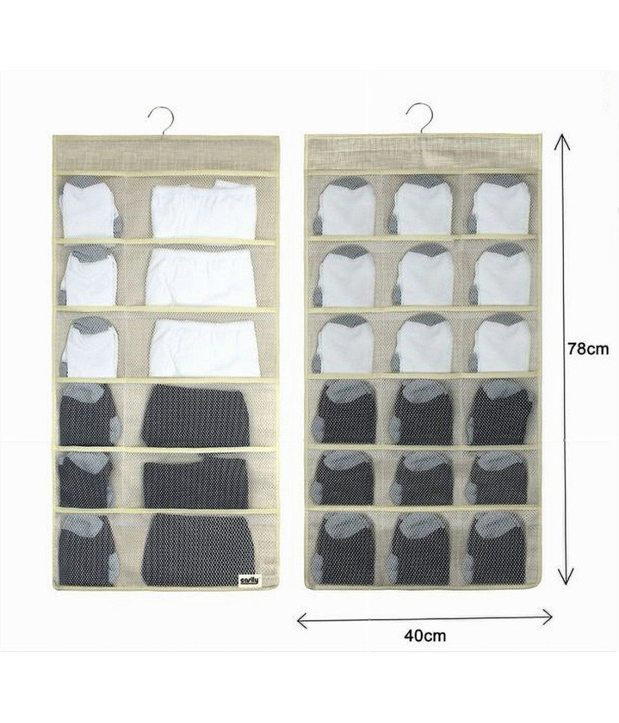 Porta Oggetti Organizer A Sospensione Con 12-18 Tasche Tessuto 40 X 78 Cm 69730         