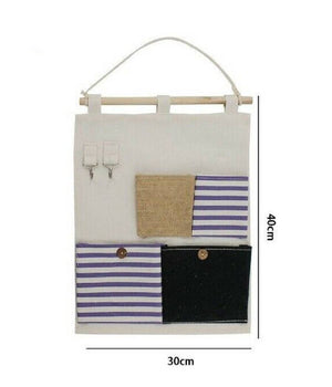 Porta Oggetti Organizer Appendere 4 Tasche Tessuto Bagno Camera Multiuso 10480         