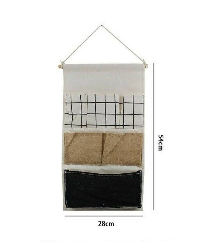 Porta Oggetti Organizer Appendere 6 Tasche Tessuto Bagno Camera Multiuso 10479         