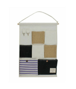 Porta Oggetti Organizer Appendere 7 Tasche Tessuto Bagno Camera Multiuso 10481         