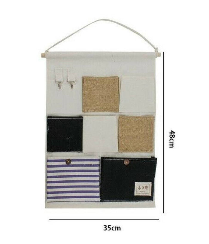 Porta Oggetti Organizer Appendere 7 Tasche Tessuto Bagno Camera Multiuso 10481         