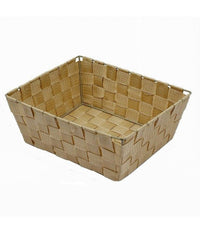 Porta Oggetti Organizer Bagno Camera Cucina In Tessuto Beige 28x22x10.5cm 79021         