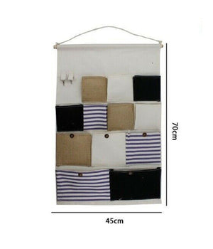 Porta Oggetti Organizer Da Appendere 12 Tasche In Tessuto Bagno Camera 10482         