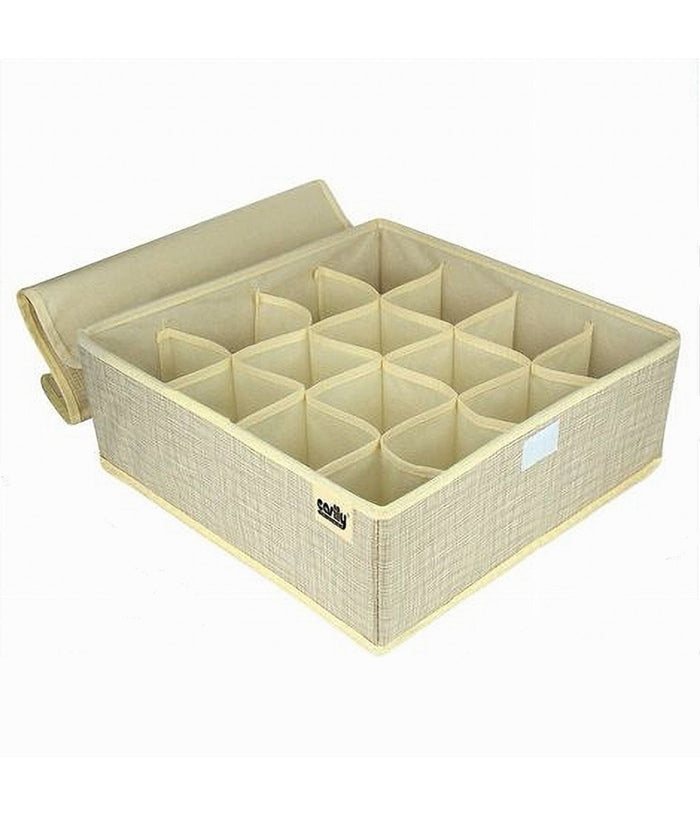 Porta Oggetti Tessuto Organizer Contenitore Biancheria 16 Posti 32x32x12cm 69719         