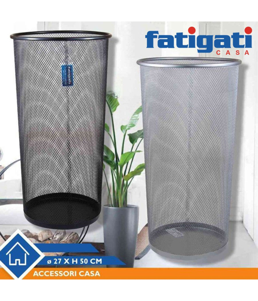 Porta Ombrelli Fatigati Cestino Traforato In Metallo Per Casa E Ufficio 27x50 Cm         