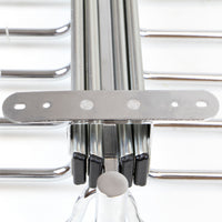 Porta pantaloni doppio estraibile per armadio., Cromato brillo, Acciaio e Tecnoplastica.