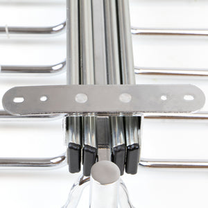 Porta pantaloni doppio estraibile per armadio., Cromato brillo, Acciaio e Tecnoplastica.