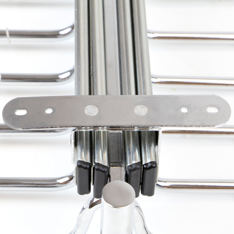 Porta pantaloni doppio estraibile per armadio., Cromato brillo, Acciaio e Tecnoplastica.