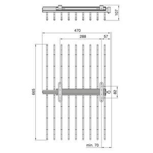 Porta pantaloni doppio estraibile per armadio., Cromato brillo, Acciaio e Tecnoplastica.