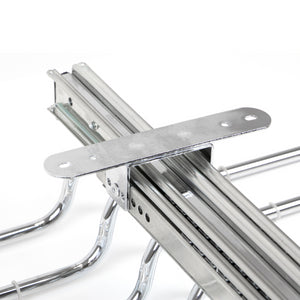 Porta pantaloni doppio estraibile per armadio., Cromato brillo, Acciaio e Tecnoplastica.