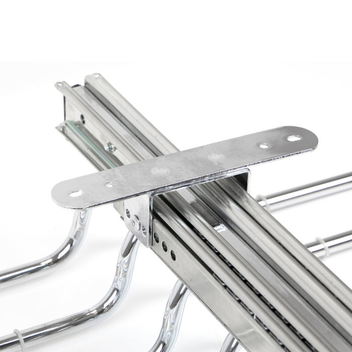 Porta pantaloni doppio estraibile per armadio., Cromato brillo, Acciaio e Tecnoplastica.