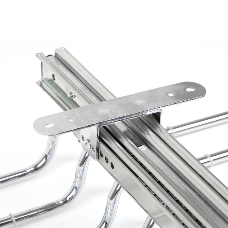 Porta pantaloni doppio estraibile per armadio., Cromato brillo, Acciaio e Tecnoplastica.