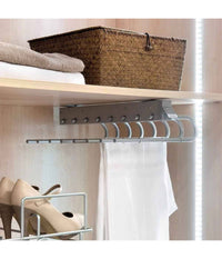 Trade Shop - Porta Pantaloni Estraibile Per Armadio 8 Posti Porta Pantaloni Destra Grigio -