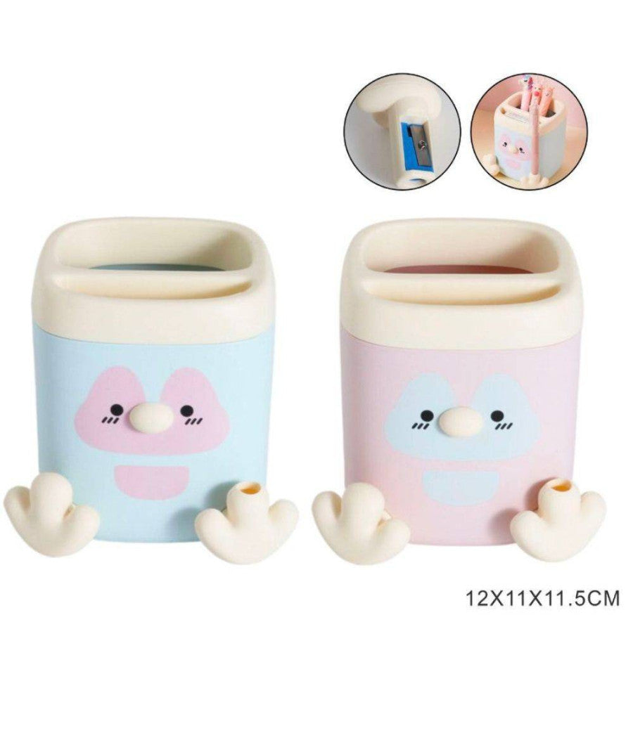 Porta Penne Porta Matite Multifunzione Cancelleria Accessori Scrivania 11x11,5cm         