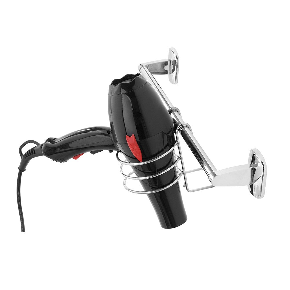 Porta phon a spirale in acciaio cromo con gancio per portasciugamani