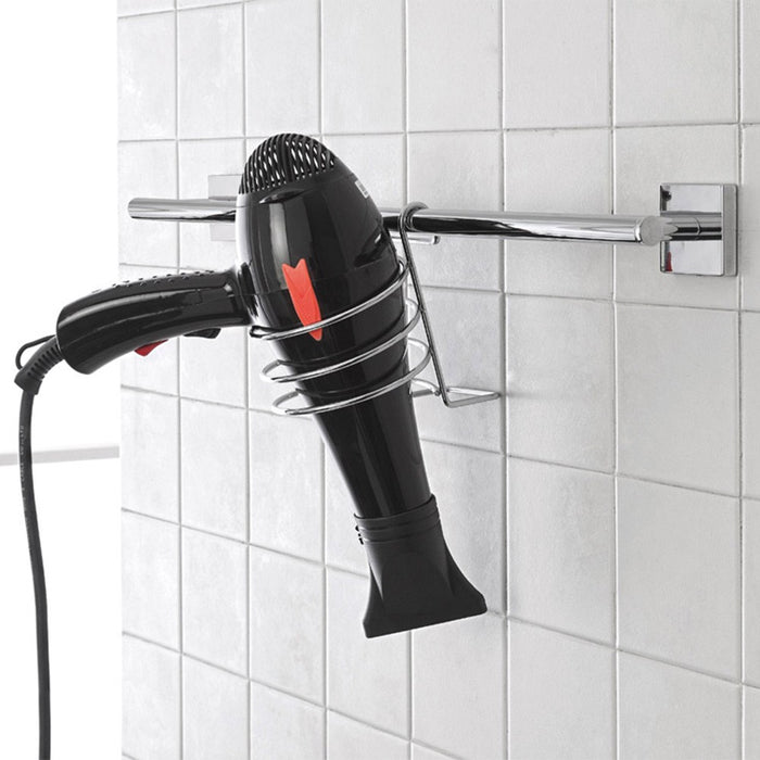 Porta phon a spirale in acciaio cromo con gancio per portasciugamani