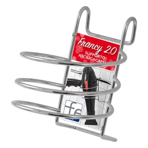 Porta phon a spirale in acciaio cromo con gancio per portasciugamani