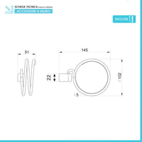 Porta phon da muro in acciaio cromato Unica