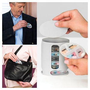 Trade Shop - Porta Pillole Organizzatore Settimanale Pillole E Vitamine Pill Pro 4 Scomparti -