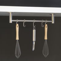 Porta presine Supra adesivo a 5 ganci, Acciaio inossidabile, Acciaio inossidabile.