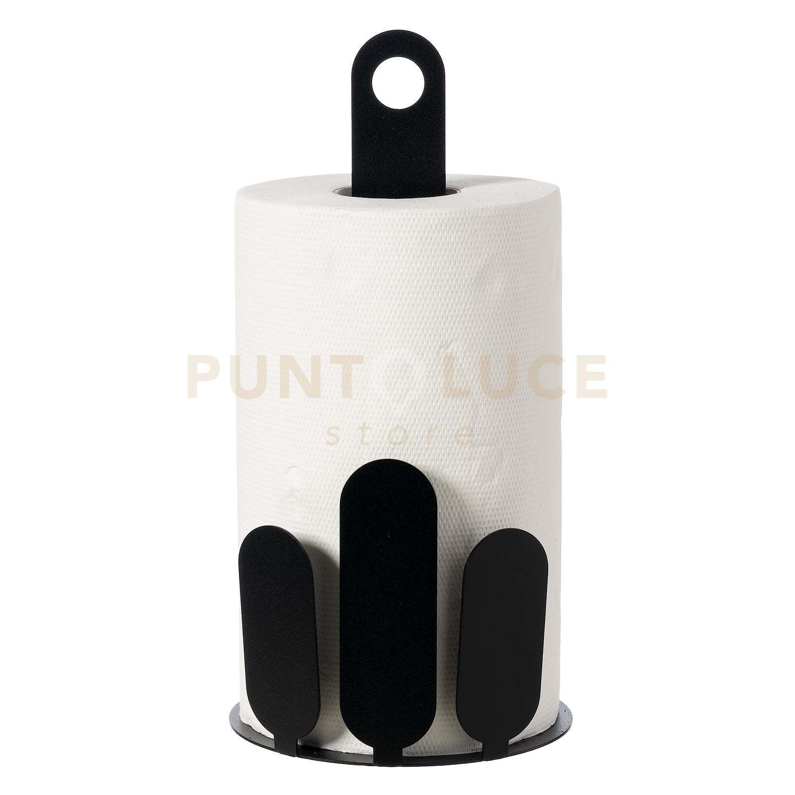 porta rotoli da cucina park Nero in Ferro 15x30hcm