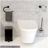 Porta rotolo carta igienica a muro in acciaio nero opaco Chic Black